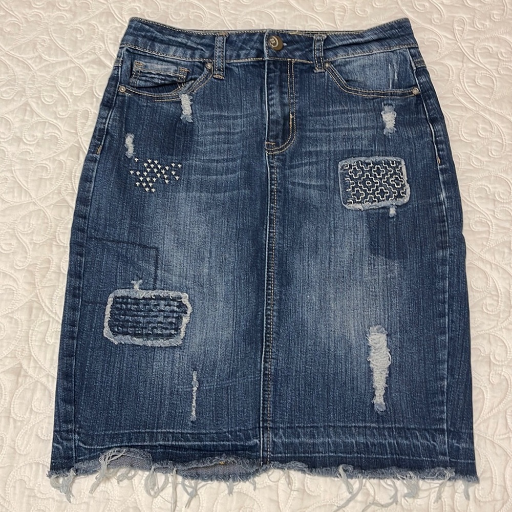 Cato Denim PatchWork Skirt